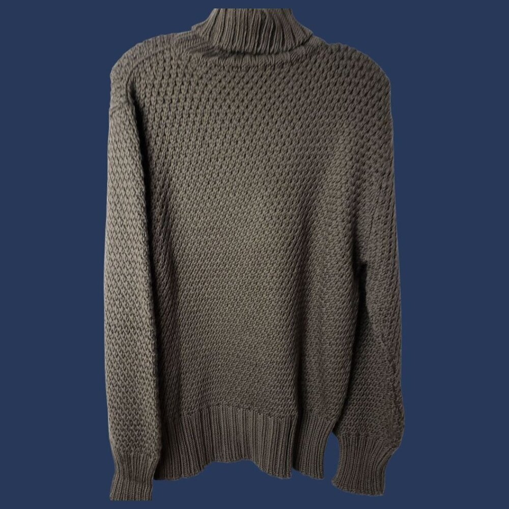 Gucci Chunky Knit Turtleneck Sweater Made In Italy Virgin Wool Brown Xlarge - Picture 3 of 12